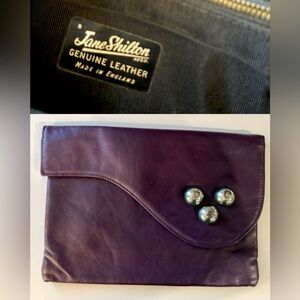 Vintage Purple leather clutch.